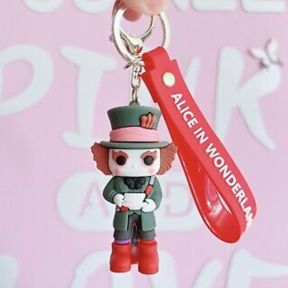 Alice In Wonderland Mad Hatter 3D Silicone Keychain NWT